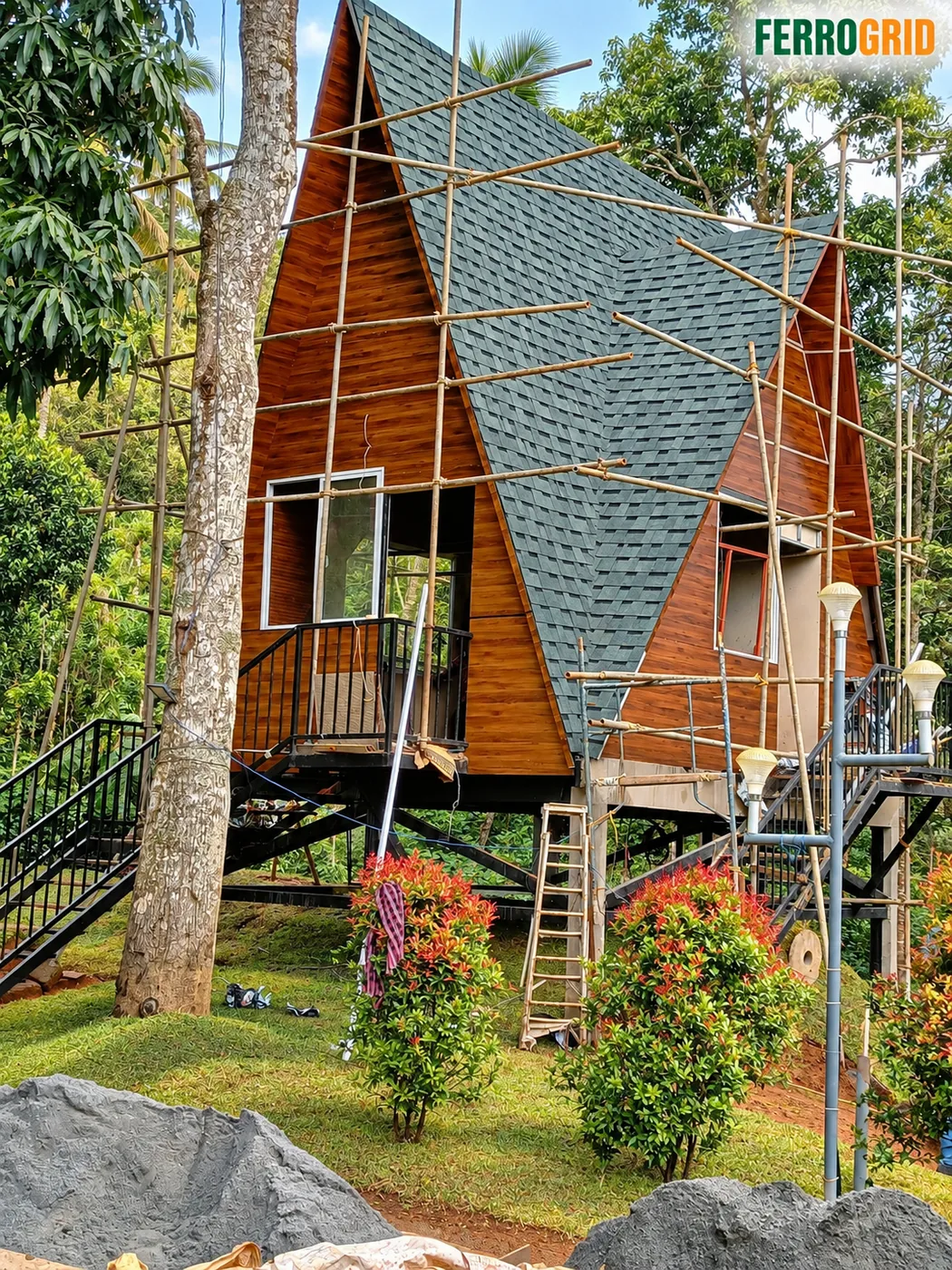 Tropical A-frame cabin