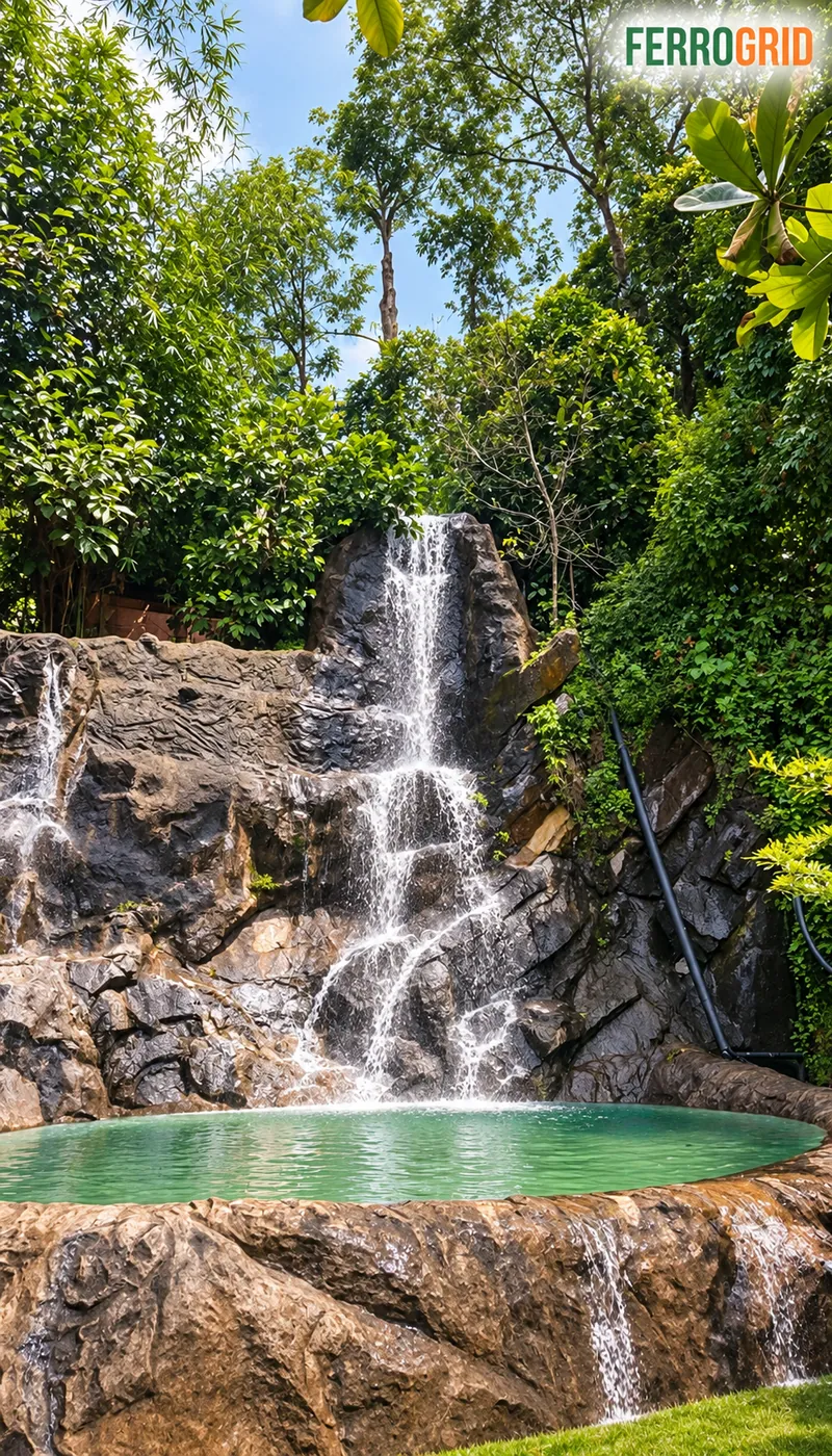 Garden waterfall & emerald pool